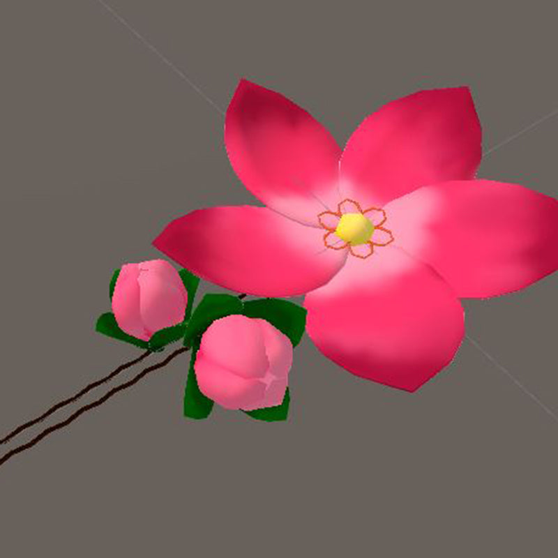 [20240401 - ] (Free Download) "t-shop" 3D Model Accessory Flower Hairpin (for VRChat)