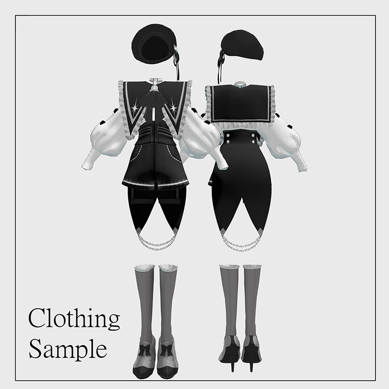 [20240328 - ] (Free Download)"monoTone" Original 3D Model Avatar "#TomKitty" (for VRChat/VRM)