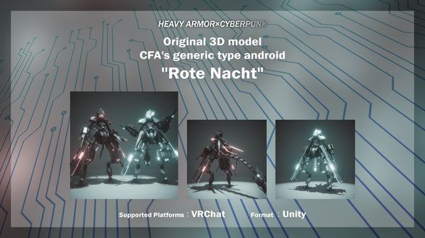 [20230922 - ] zaku Original 3D model "CFA's generic type android Rote Nacht" [for VRChat]