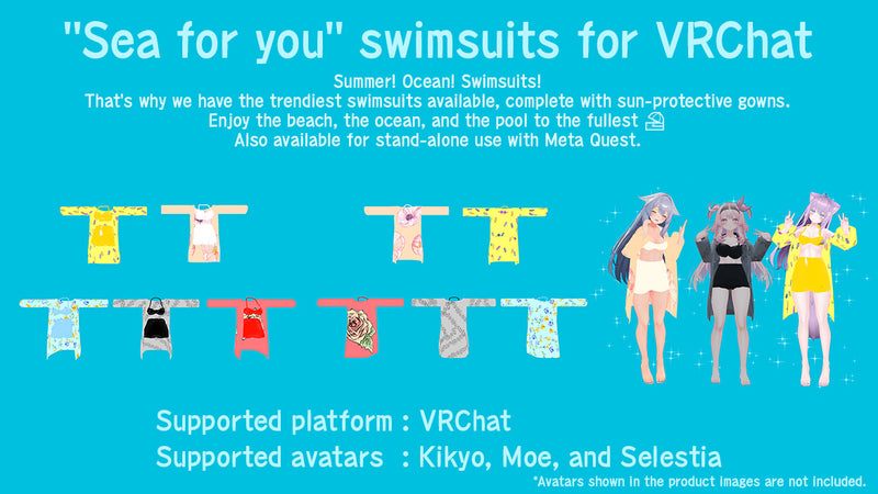 [20230921 - ] "Ryouran" Kikyo, Moe, Selestia compatible Sea for you [Swimsuit for VRChat]