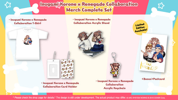 [20220805 - 20220905] [Made to order/Duplicate Autograph] "Inugami Korone x Renegade Collaboration" Merch Complete Set