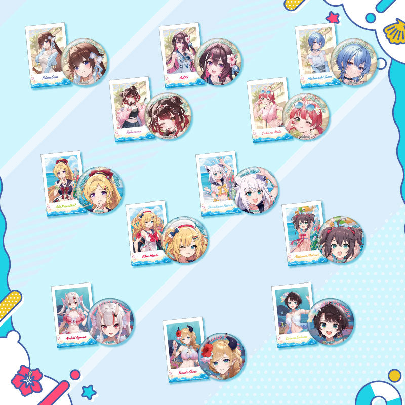 [20250726 - 20250901] "holonatsu Paradise Merch vol.2" Button Badge &Cheki-Style Card Set - Gen 0 & Gen 1 & Gen 2
