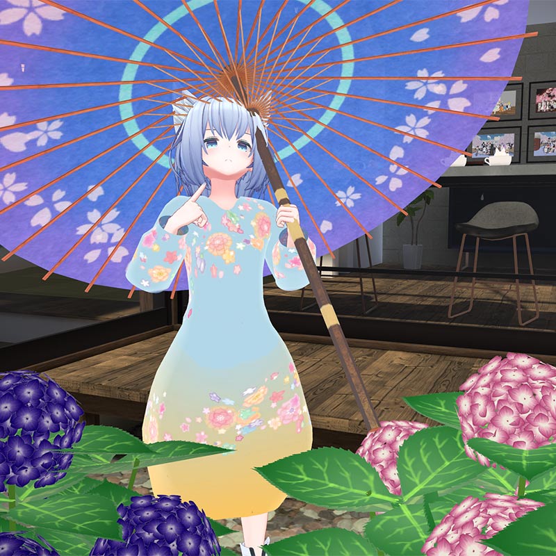 [20240329 - ] "凉蓝" 3D服装 连衣裙 "抚子礼服"（支持24款avatar）（适用于VRChat）