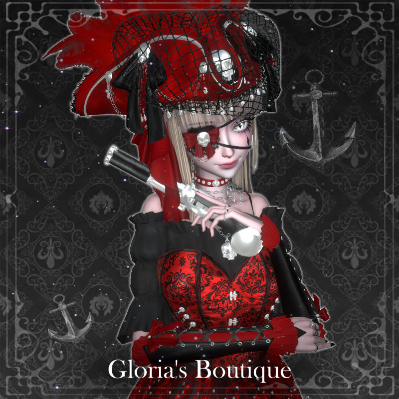 [20250717- ] "Gloria's Boutique" 适用于Dolly的 黑曜石航海家 - VRChat用哥特式海盗礼服