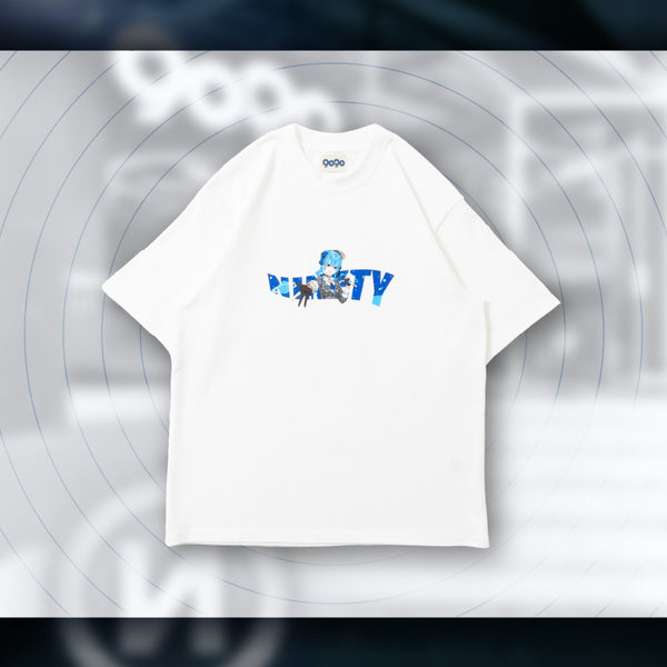 [20240906 - ] "hololive×9090 collab merch" Wave Logo Oversized Tee White ver.