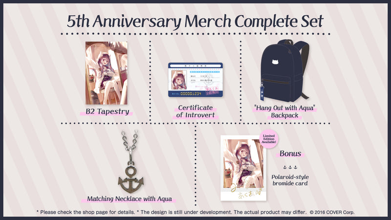 [20230808 - 20230911] [Limited Quantity/Handwritten Bonus] "Minato Aqua 5th Anniversary Celebration" Merch Complete Set Limited Edition