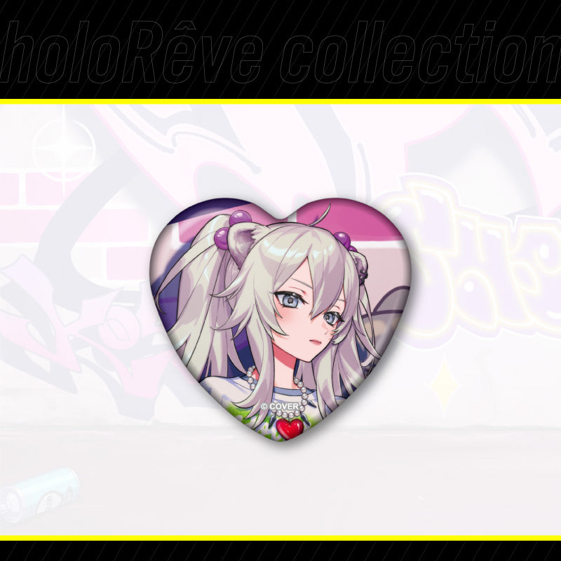 [20240815 - ] "holoRêve collection no.2" Heart-Shaped Button Badge