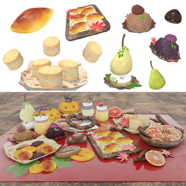 [20250916 - ] "IKA 3DCG art studio" A Feast for the Eyes - Autumn Appetite Set (54 items)