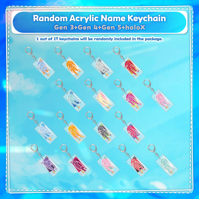 [20230701 - ] "hololive Summer 2023 Merchandise Vol.1" Random Acrylic Name Keychain (Gen 3+Gen 4+Gen 5+holoX)