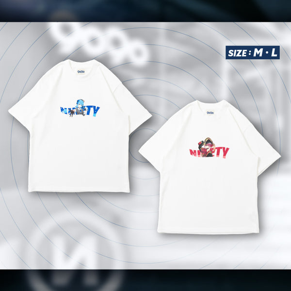 [20240906 - ] "hololive×9090 collab merch" Wave Logo Oversized Tee White ver.