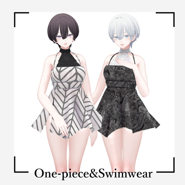 [20241129 - ] "monoTone" 3D Avatar Outfit 5 Avatars Compatibility "One-piece & Swimwear" [Compatible with Shinra/Manuka/Selestia/Sio/Kikyo] (for VRChat)