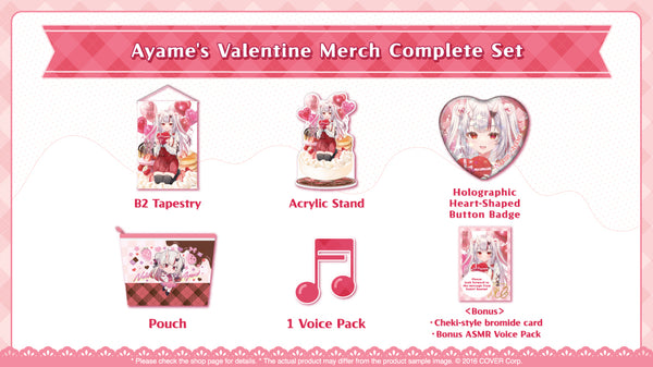 [20250214 - 20250317] "Nakiri Ayame Ayame's Valentine Merch" Merch Complete Set