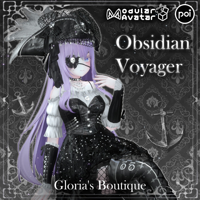 [20250717- ] "Gloria's Boutique" 适用于Moe的 黑曜石航海家 - VRChat用哥特式海盗礼服