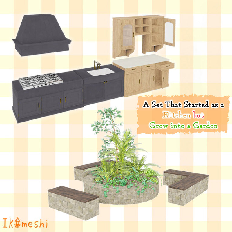 [20250218 - ] "IKA 3DCG art studio" A Set That Started as a Kitchen but Grew into a Garden (Approx. 530 Items)