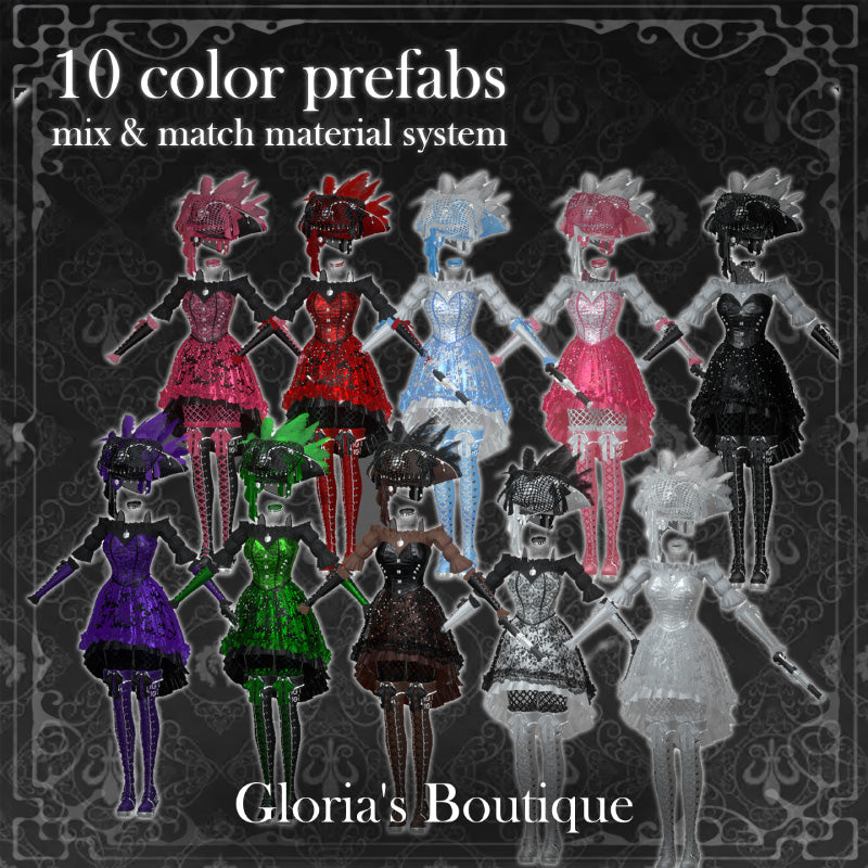 [20250717- ] "Gloria's Boutique" 适用于Moe的 黑曜石航海家 - VRChat用哥特式海盗礼服