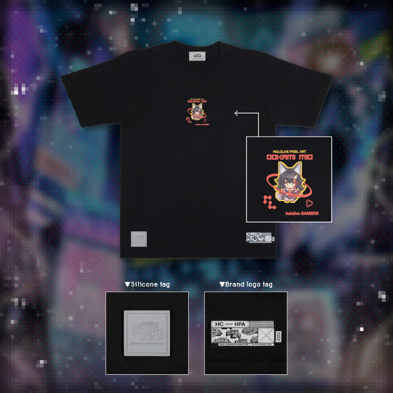 [20241125 - ] "hololive Connect hololive pixel art GAMERS" Black ver. T-Shirt