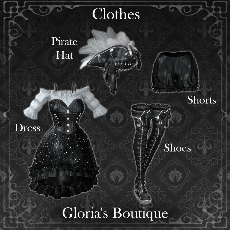 [20250717- ] "Gloria's Boutique" 适用于Moe的 黑曜石航海家 - VRChat用哥特式海盗礼服