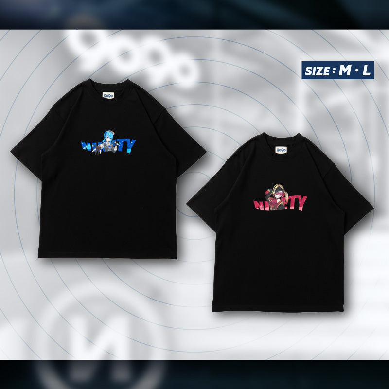 [20240906 - ] "hololive×9090 collab merch" Wave Logo Oversized Tee Black ver.