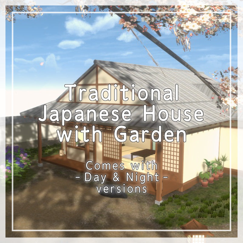 [For VRC Worlds] Traditional Japanese House with Garden (Brush Pen Included)