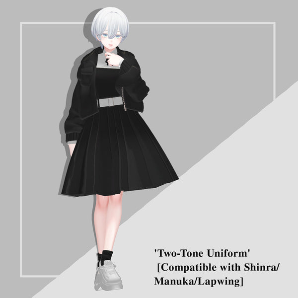 [20241129 - ] "monoTone" 3D Avatar Outfit 3 Avatars Compatibility "Two-Tone Uniform" [Compatible with Shinra/Manuka/Lapwing] (for VRChat)