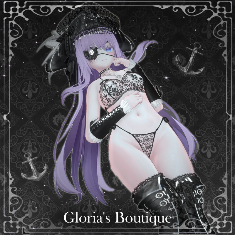 [20250717- ] "Gloria's Boutique" 适用于Moe的 黑曜石航海家 - VRChat用哥特式海盗礼服