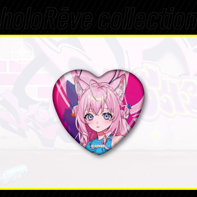 [20240815 - ] "holoRêve collection no.2" Heart-Shaped Button Badge