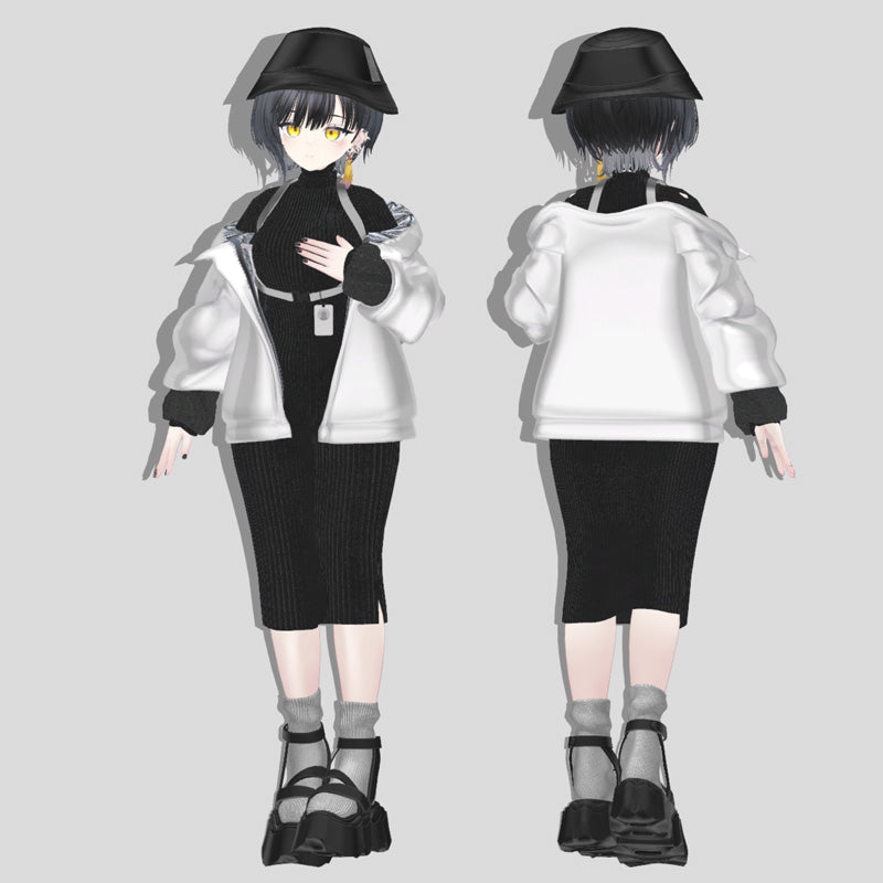 [20241129 - ] "monoTone" 3D Avatar Outfit 5 Avatars Compatibility + Base Model Included "Casual Chic" [Compatible with Artemis/Lapwing/Shinra/Kikyo/Binah] (for VRChat)