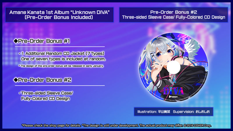[20240106 - 20240129] "Amane Kanata" 1st Album "Unknown DIVA" (Pre-Order Bonus Included)