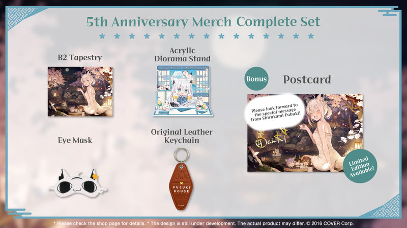 [20230623 - 20230724] [Limited Quantity/Handwritten Bonus] "Shirakami Fubuki 5th Anniversary Celebration" Merch Complete Set Limited Edition