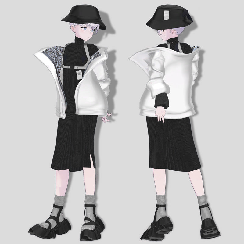 [20241129 - ] "monoTone" 3D Avatar Outfit 5 Avatars Compatibility + Base Model Included "Casual Chic" [Compatible with Artemis/Lapwing/Shinra/Kikyo/Binah] (for VRChat)