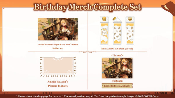 [20240107 - 20240213] [Limited Quantity/Handwritten Bonus] "Watson Amelia Birthday Celebration 2024" Merch Complete Set Limited Edition