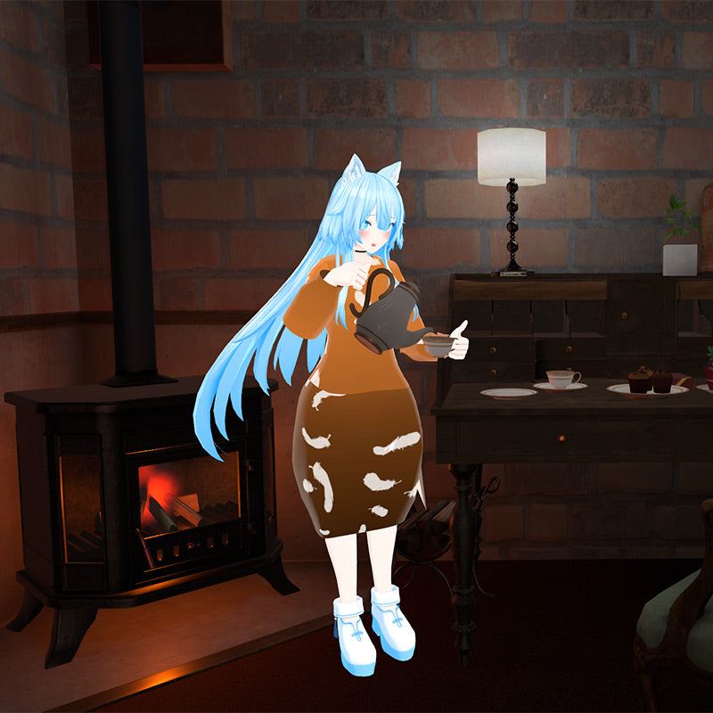 [20240329 - ] "凉蓝" 3D服装 连衣裙 "抚子礼服"（支持24款avatar）（适用于VRChat）