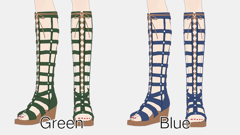 [20240625 - ] "mmts（Mamitasu）" 【VRoid Texture】Gladiator Sandals【All 5 Colors】