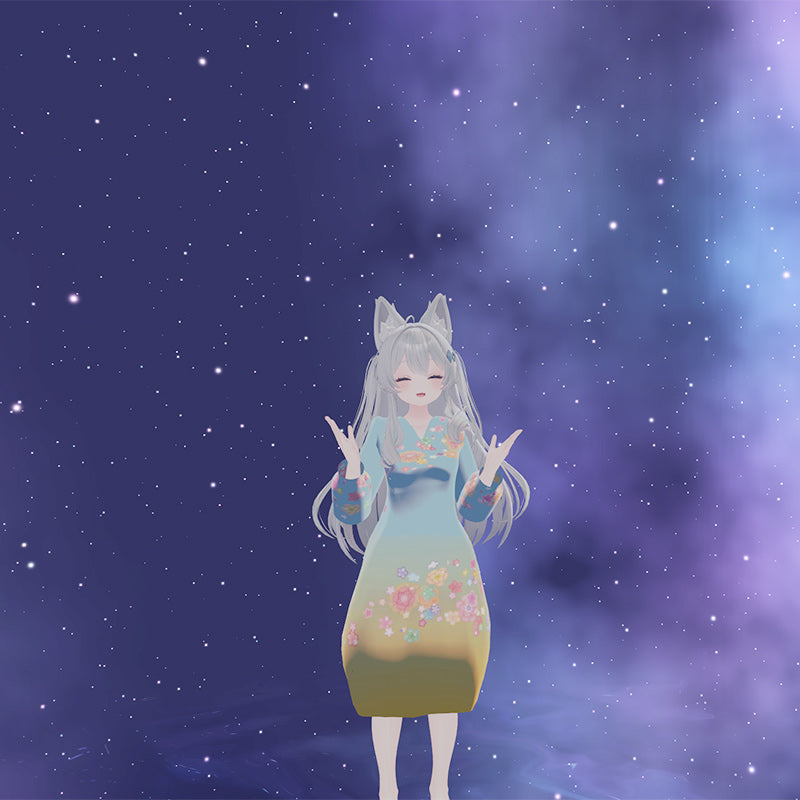 [20240329 - ] "凉蓝" 3D服装 连衣裙 "抚子礼服"（支持24款avatar）（适用于VRChat）