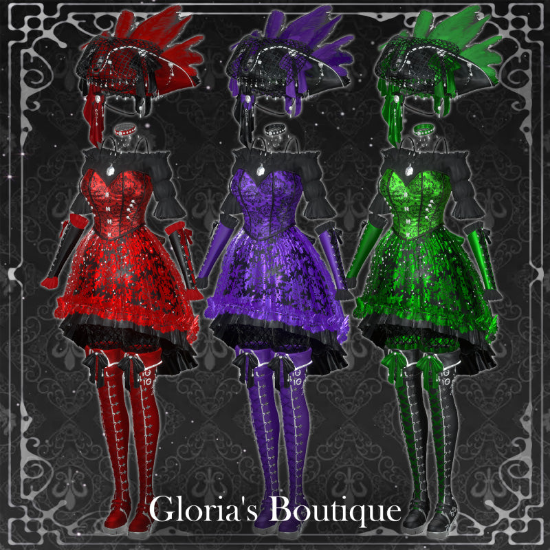 [20250717- ] "Gloria's Boutique" 适用于Moe的 黑曜石航海家 - VRChat用哥特式海盗礼服