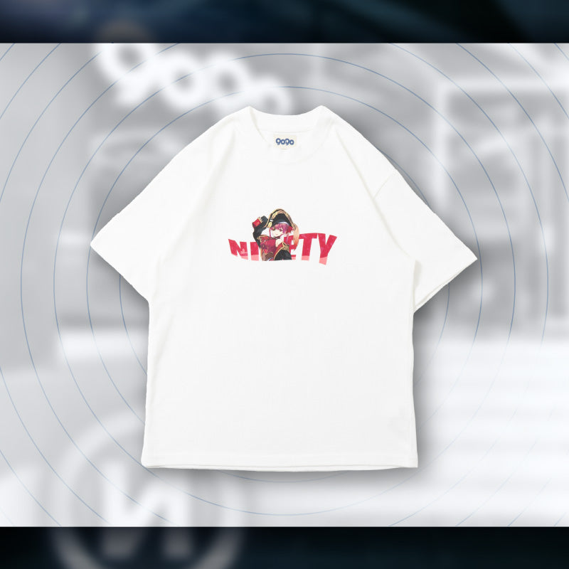 [20240906 - ] "hololive×9090 collab merch" Wave Logo Oversized Tee White ver.