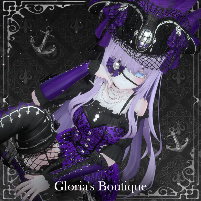 [20250717- ] "Gloria's Boutique" 适用于Moe的 黑曜石航海家 - VRChat用哥特式海盗礼服