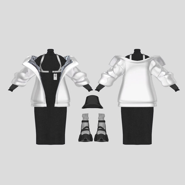 [20241129 - ] "monoTone" 3D Avatar Outfit 5 Avatars Compatibility + Base Model Included "Casual Chic" [Compatible with Artemis/Lapwing/Shinra/Kikyo/Binah] (for VRChat)