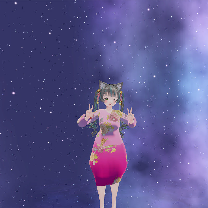 [20240329 - ] "凉蓝" 3D服装 连衣裙 "抚子礼服"（支持24款avatar）（适用于VRChat）