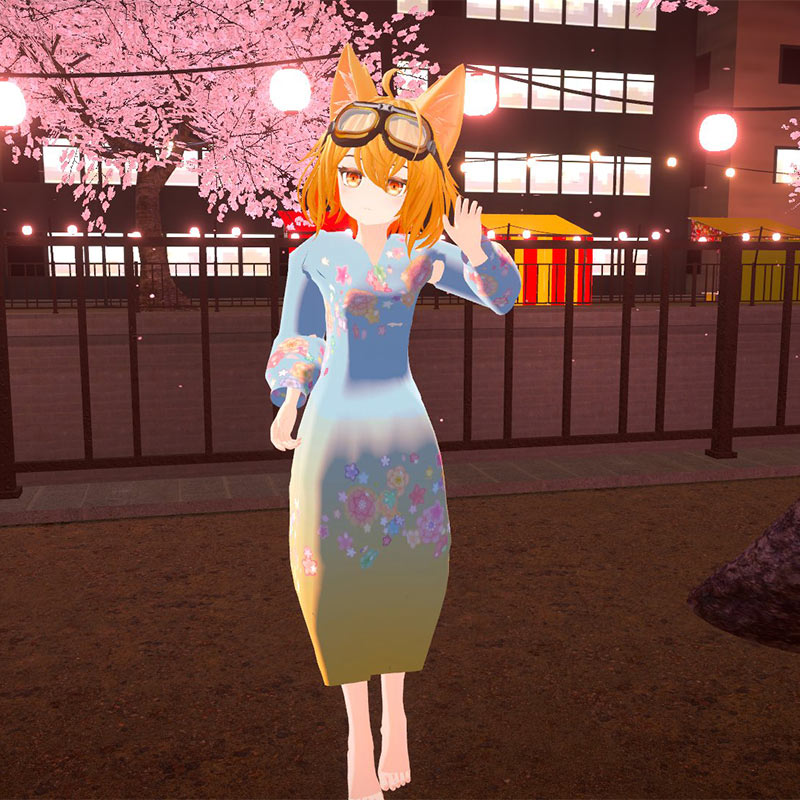 [20240329 - ] "凉蓝" 3D服装 连衣裙 "抚子礼服"（支持24款avatar）（适用于VRChat）