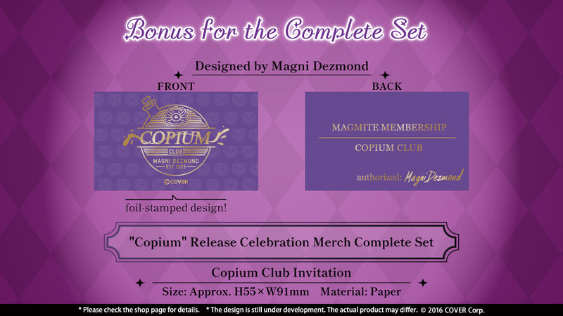 [20230602 - 20230703] "Magni Dezmond "Copium" Release Celebration" Merch Complete Set