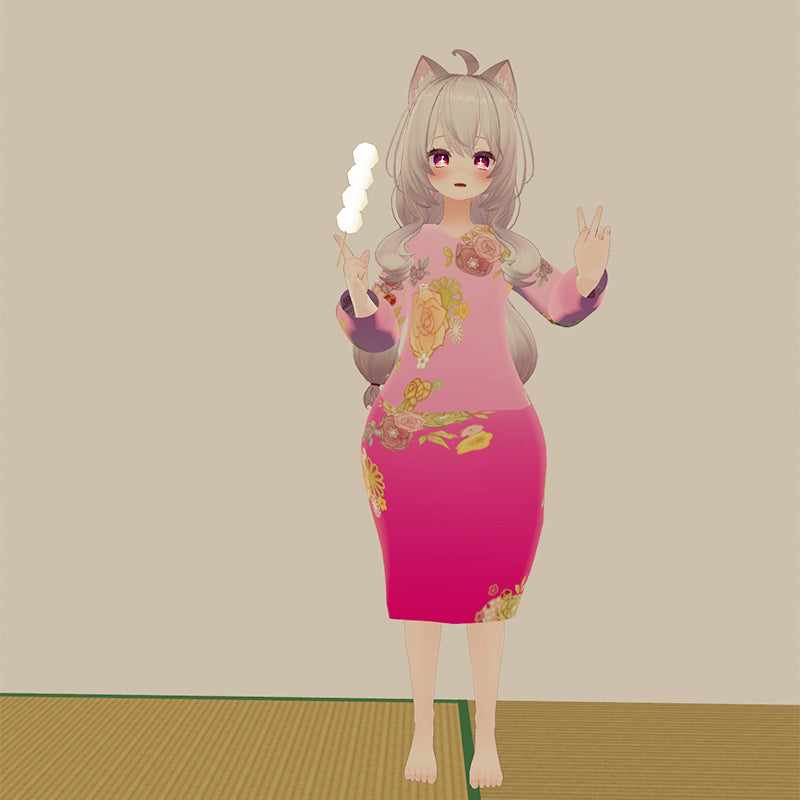 [20240329 - ] "凉蓝" 3D服装 连衣裙 "抚子礼服"（支持24款avatar）（适用于VRChat）