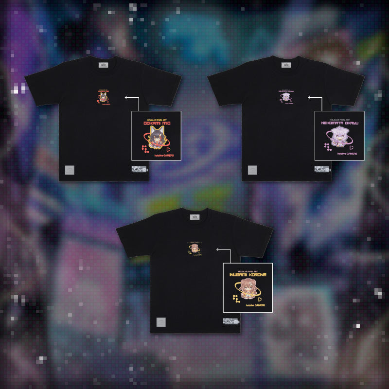 [20241125 - ] "hololive Connect hololive pixel art GAMERS" Black ver. T-Shirt