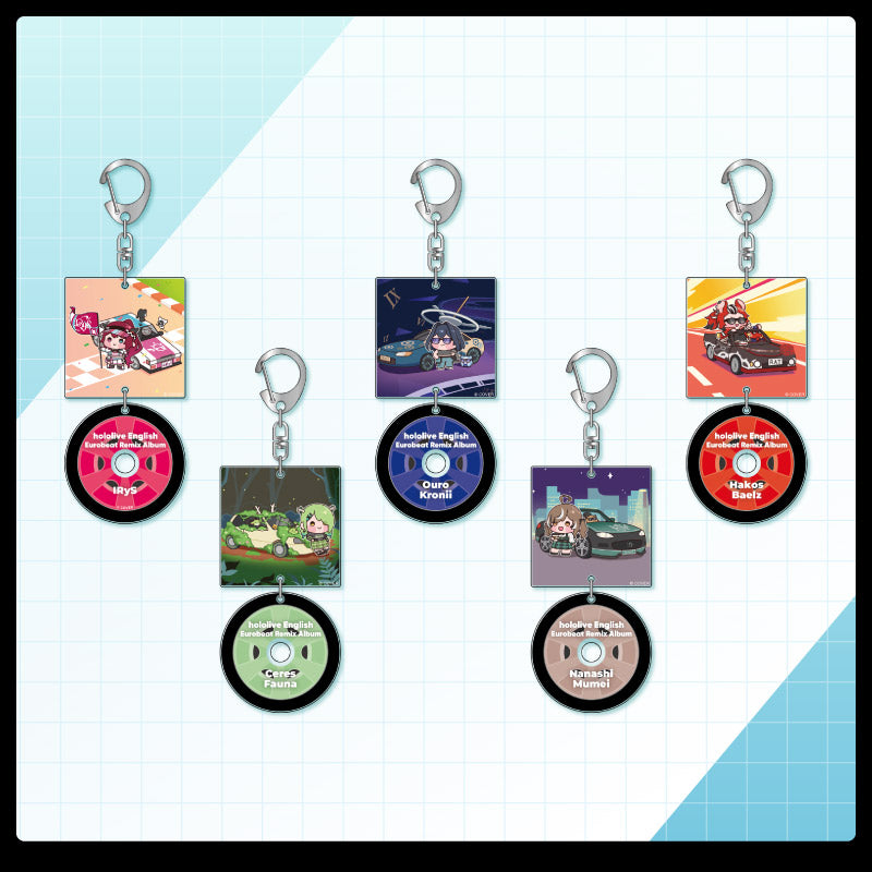 [20241025 - 20241125] "hololive English Eurobeat Remix Album Merchandise" Eurobeat Acrylic Keychain -Myth- & -Promise-