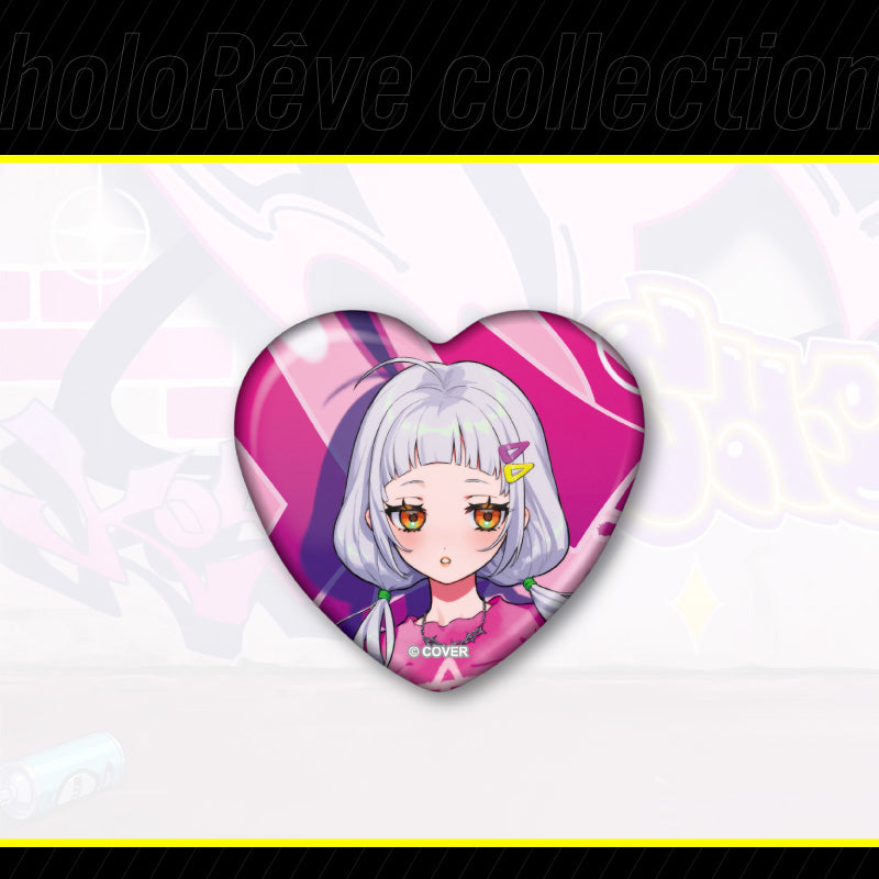 [20240815 - ] "holoRêve collection no.2" Heart-Shaped Button Badge