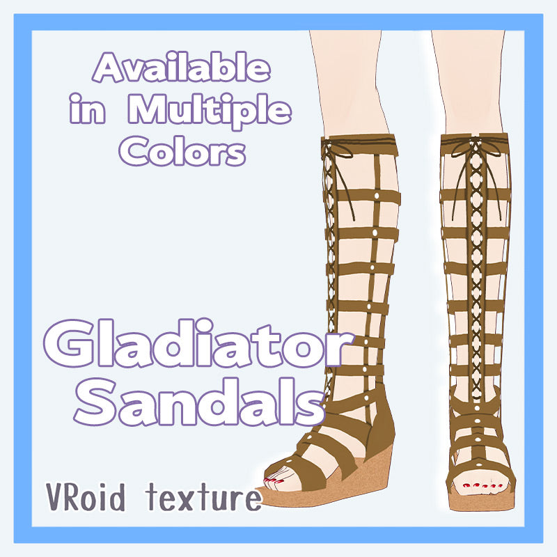 [20240625 - ] "mmts（Mamitasu）" 【VRoid Texture】Gladiator Sandals【All 5 Colors】