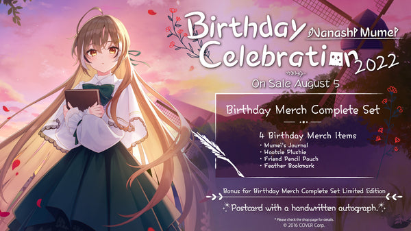 [20220805 - 20220905] [Limited Quantity/Handwritten Autograph] "Nanashi Mumei Birthday Celebration 2022" Merch Complete Set Limited Edition