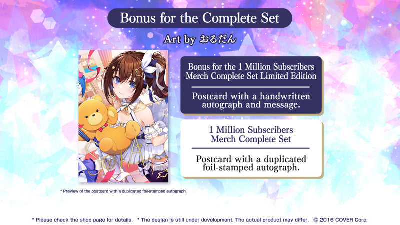 [20230129 - 20230306] [Made to order/Duplicate Autograph] "Tokino Sora 1 Million Subscribers Celebration" Merch Complete Set