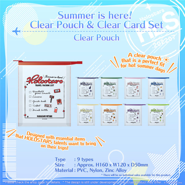 [20220725 - 20230130] "HOLOSTARS Summer is here!" Clear Pouch & Clear Card Set