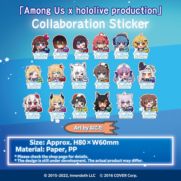 "Among Us x hololive production" Collaboration Stickers - hololive Gen 0 & Gen 1 & Gen 2 & Gamers